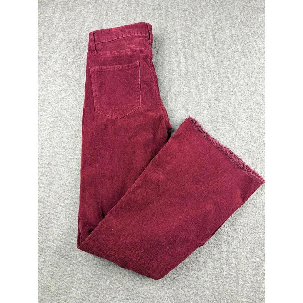 Celebrity Pink Women's 3/26 Corduroy Flare Jeans Burgundy Maroon High Rise